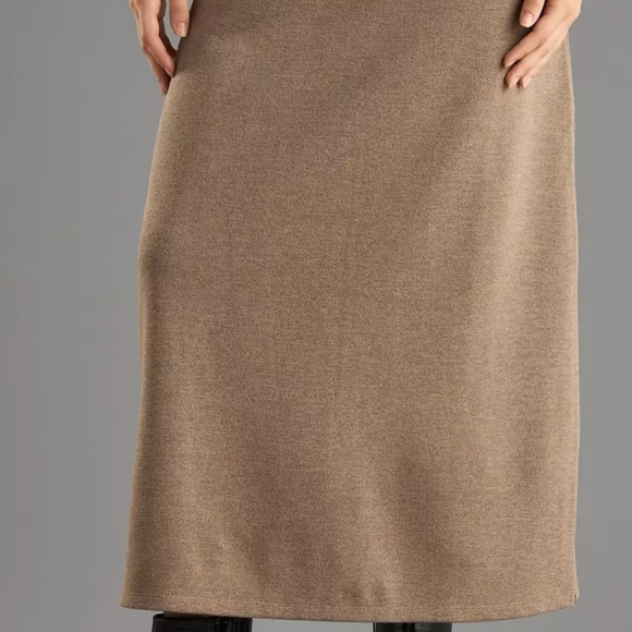 Brown midi pencil skirt set of two pieces for casual work - Picture 4 of 15